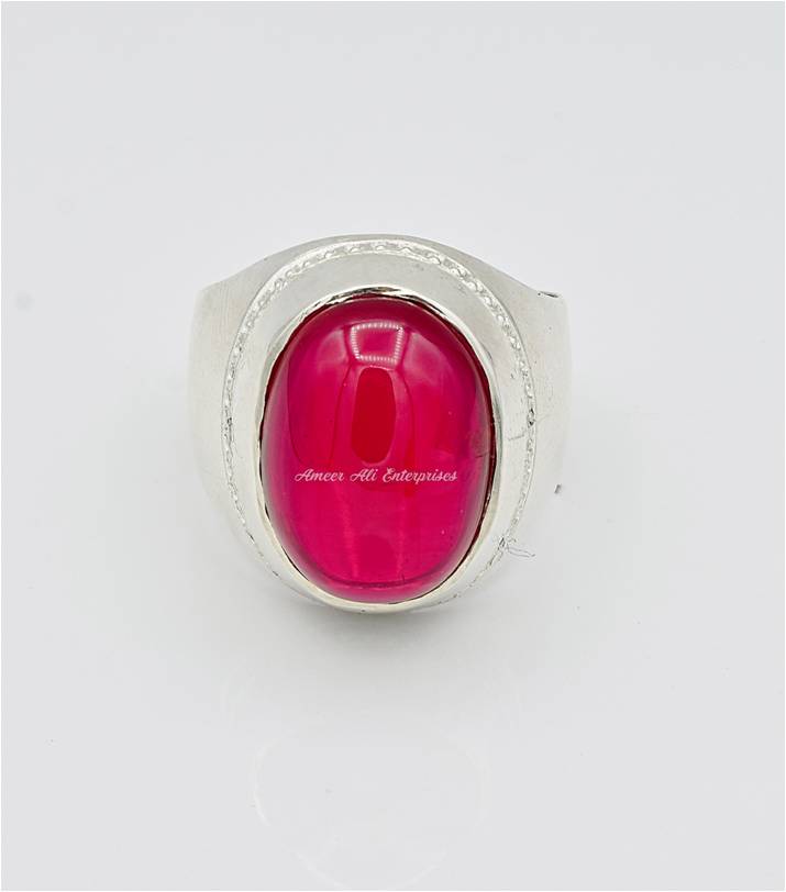 AAE 6620 Chandi Ring 925, Stone: Irani Poota Yaqoot