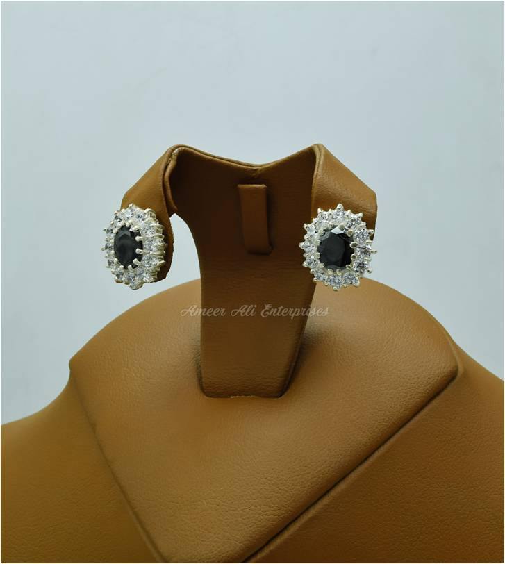 AAE 2470 CHANDI EARRINGS 925, STONE: ZIRCON - AmeerAliEnterprises
