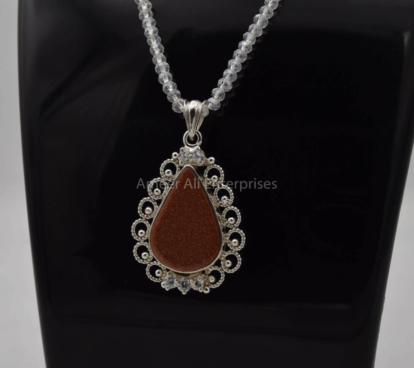 AAE 5730 Chandi Pendant 925, Stone: Sun Sitara - AmeerAliEnterprises