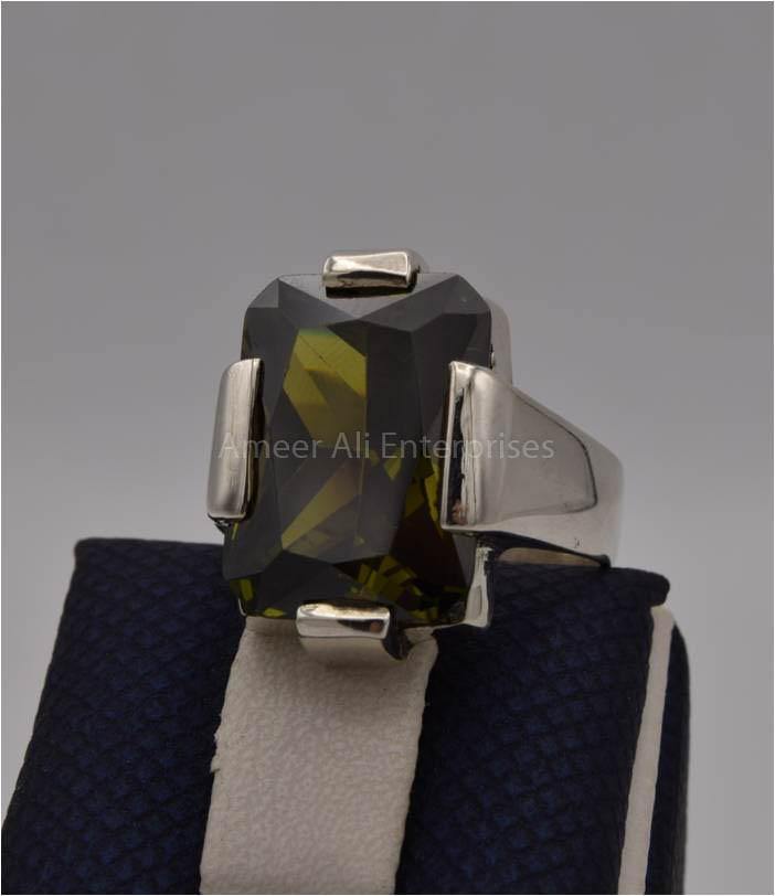 AAE 1809 Chandi Ring 925, Stone: Zircon - AmeerAliEnterprises