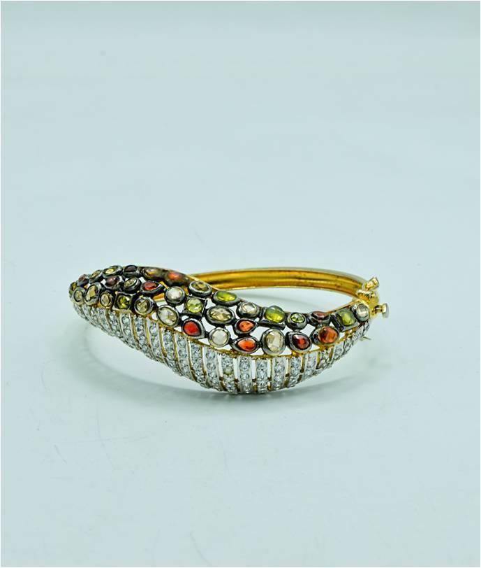 AAE 6197 Chandi Bracelet 925, Stone: Zircon (Gold Platted) - AmeerAliEnterprises