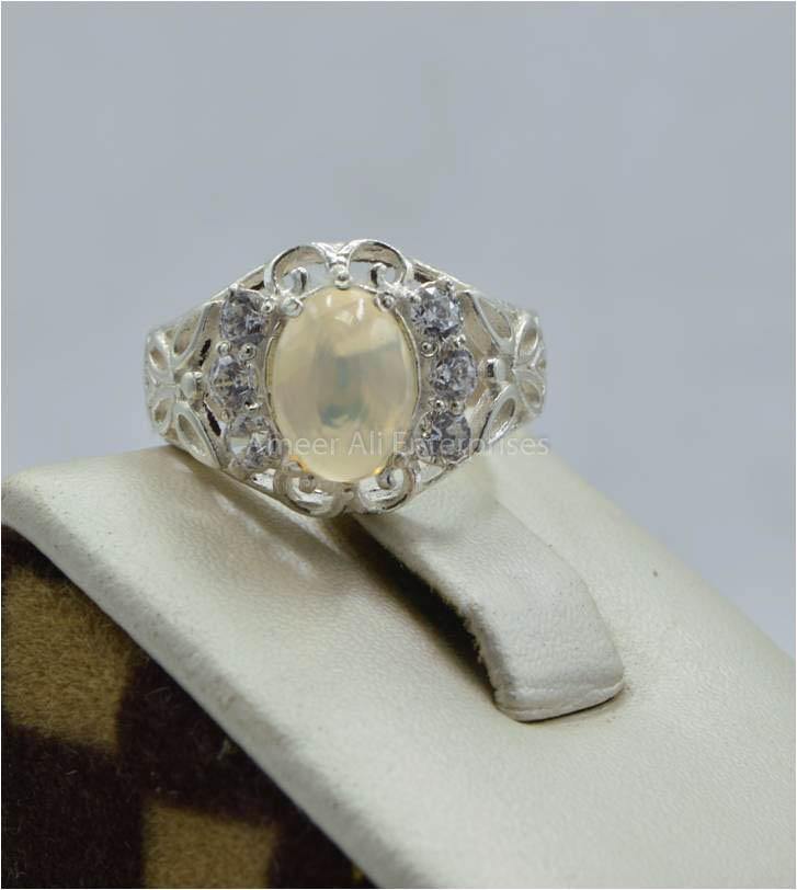 AAE 5930 Chandi Ring 925, Stone: Opal - AmeerAliEnterprises