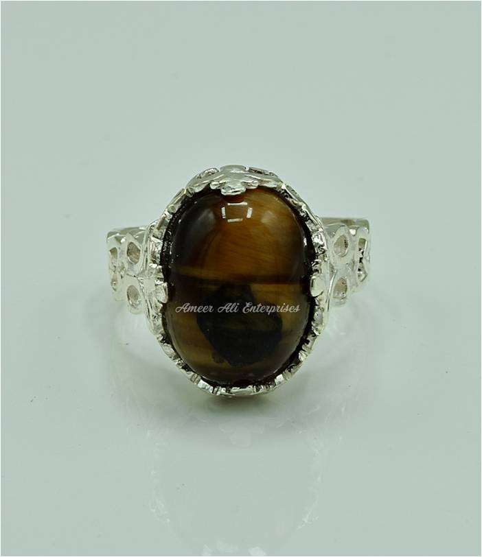 AAE 6905 Chandi Ring 925, Stone: Tiger's Eye