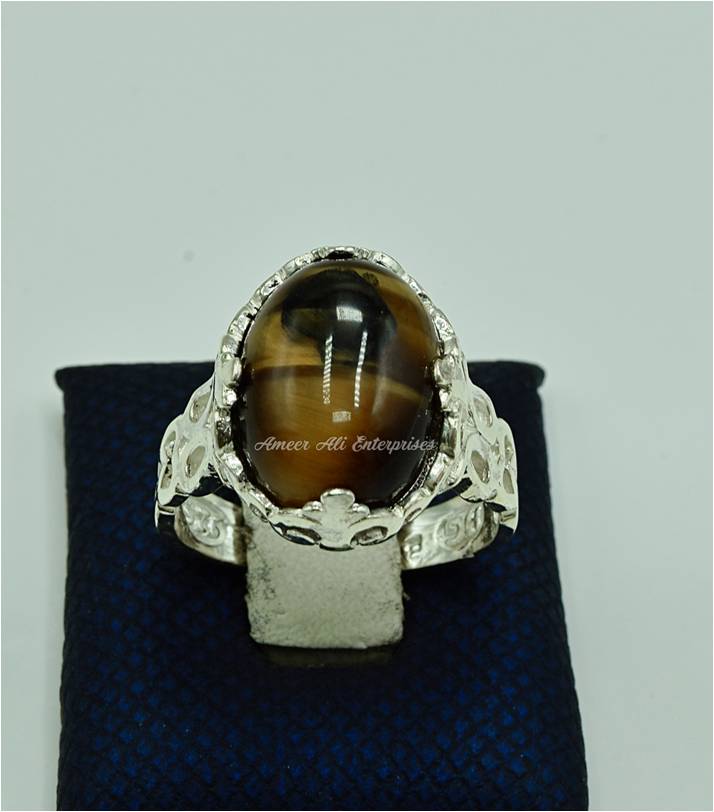 AAE 6905 Chandi Ring 925, Stone: Tiger's Eye