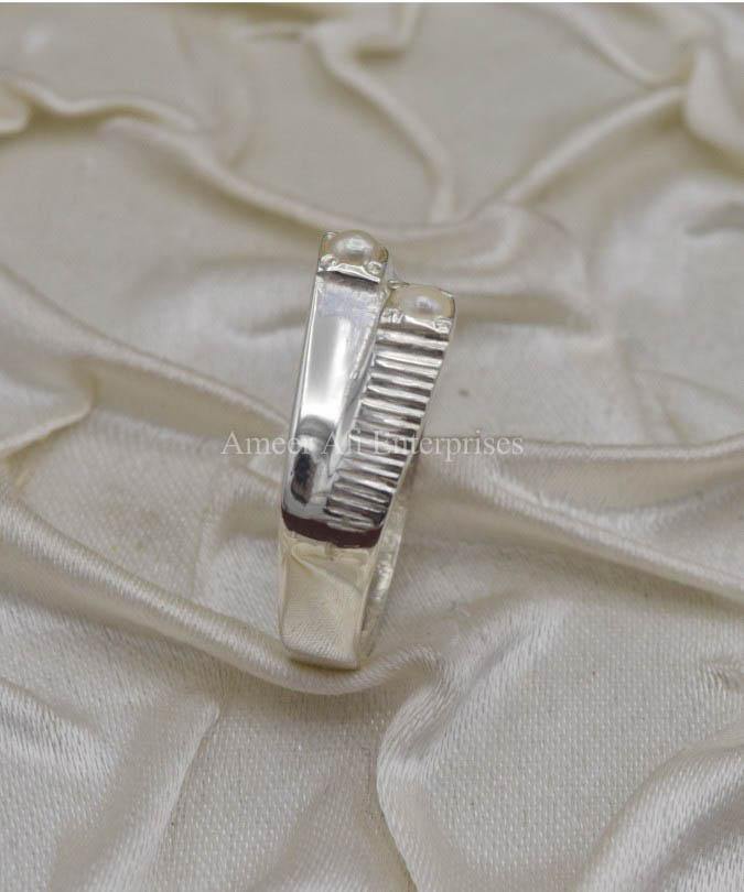 AAE 9815 Chandi Ring 925, Stone Pearl - AmeerAliEnterprises