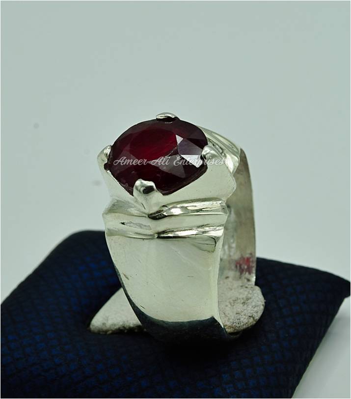 AAE 6846 Chandi Ring 925, Stone: Ruby