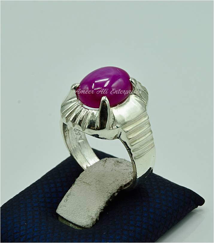 AAE 6861 Chandi Ring 925, Stone: Ruby Star