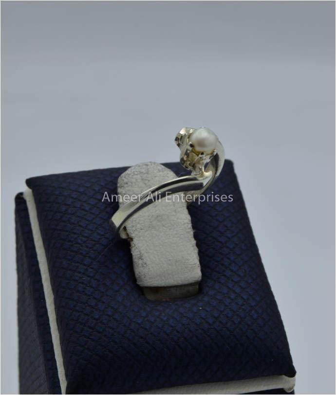 AAE 5804 Chandi Ring 925, Stone Pearl - AmeerAliEnterprises