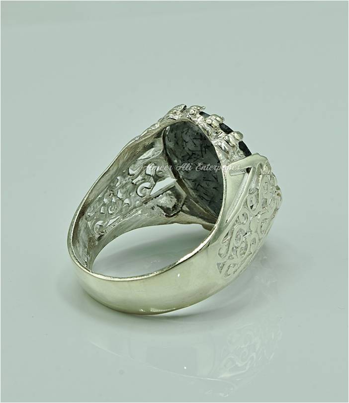 AAE 6898 Chandi Ring 925, Stone: Moh e Najaf