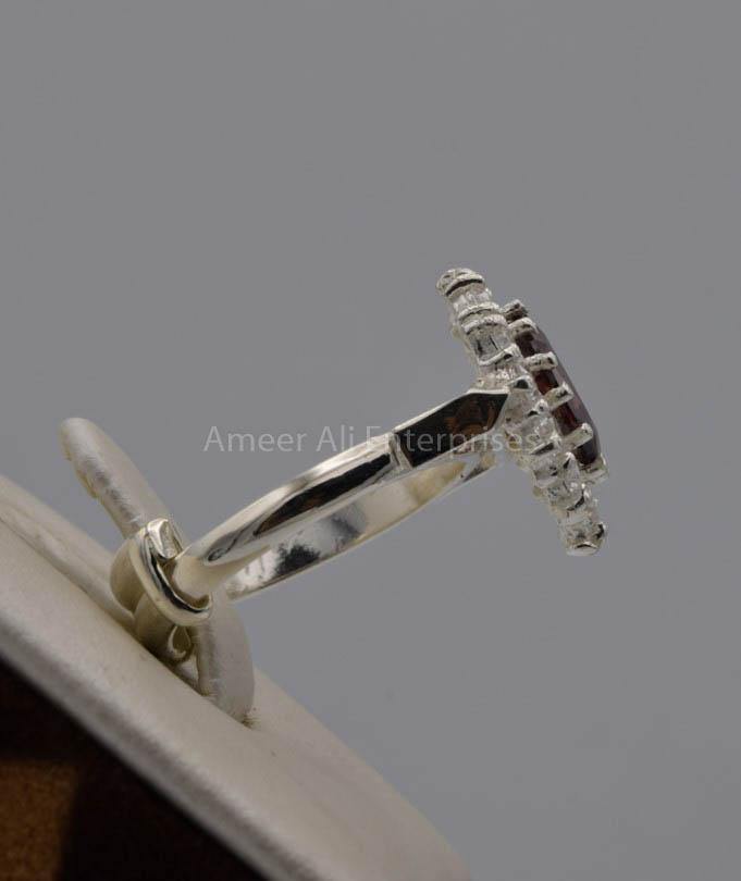 AAE 7528 Chandi Ring 925, Stone: Zircon - AmeerAliEnterprises