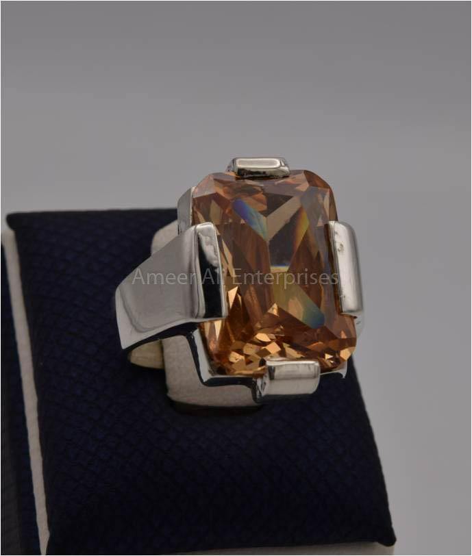 AAE 1814 Chandi Ring 925, Stone Zircon - AmeerAliEnterprises