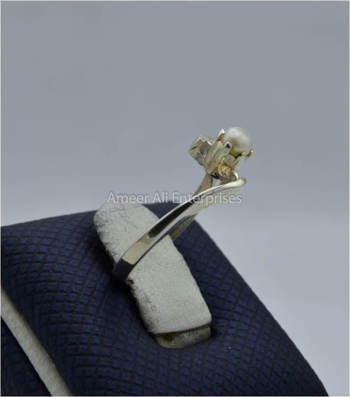 AAE 5804 Chandi Ring 925, Stone Pearl - AmeerAliEnterprises
