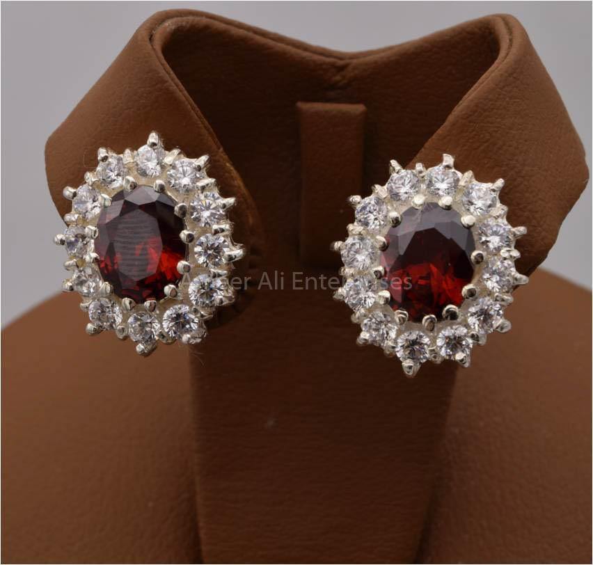 AAE 2478 CHANDI EARRINGS 925, STONE: ZIRCON - AmeerAliEnterprises