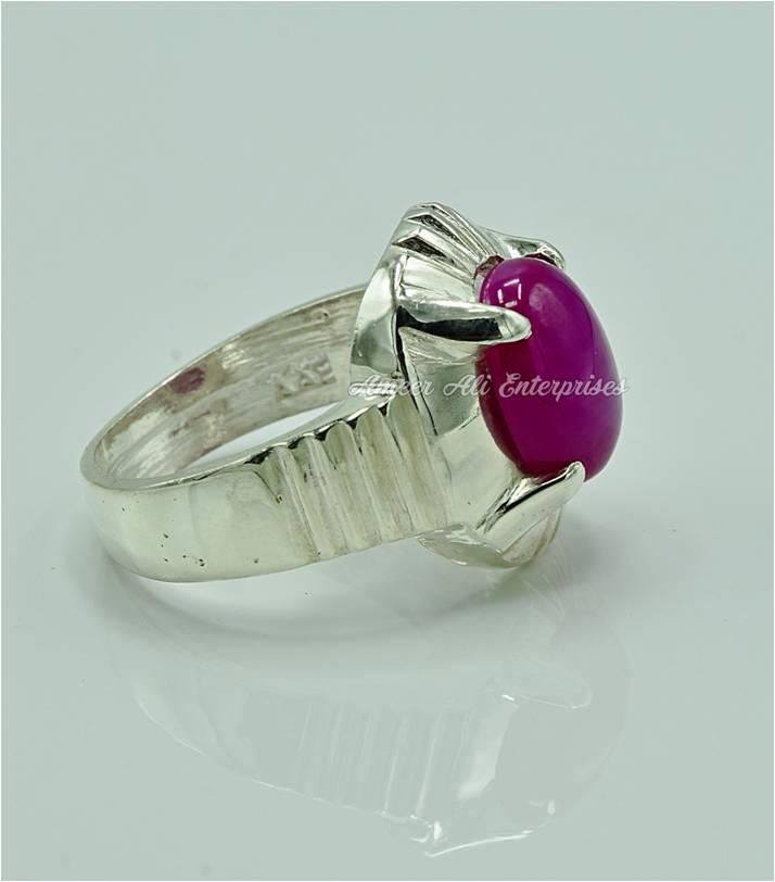 AAE 6861 Chandi Ring 925, Stone: Ruby Star