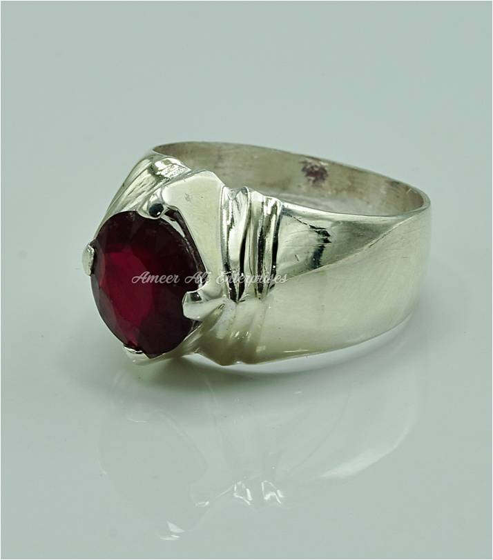 AAE 6846 Chandi Ring 925, Stone: Ruby