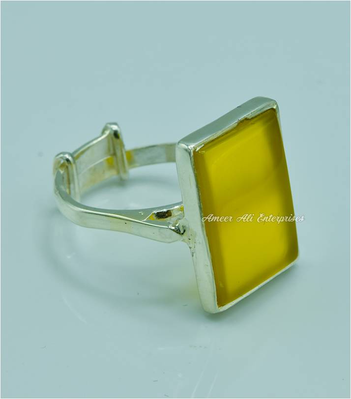 AAE 6821 CHANDI RING 925, STONE: YELLOW AQEEQ