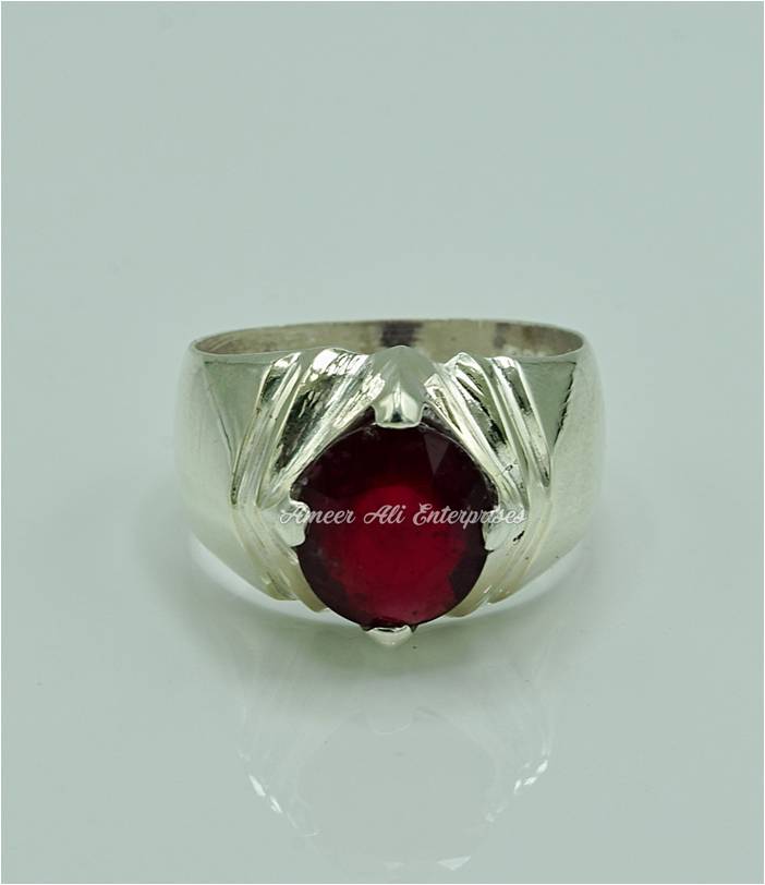 AAE 6846 Chandi Ring 925, Stone: Ruby