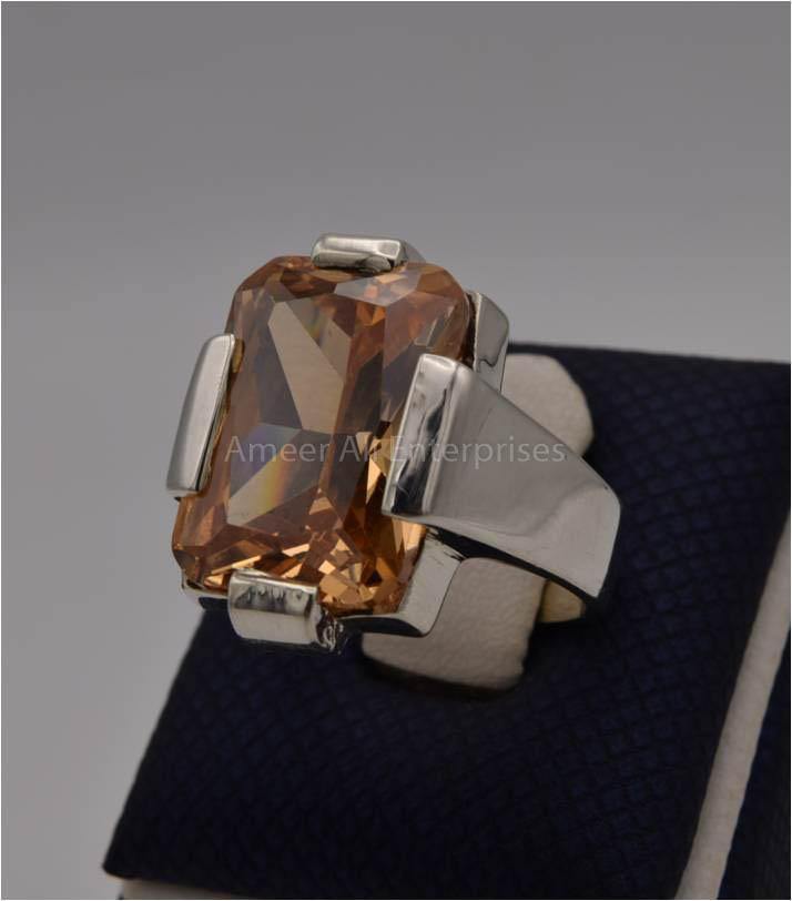 AAE 1814 Chandi Ring 925, Stone Zircon - AmeerAliEnterprises