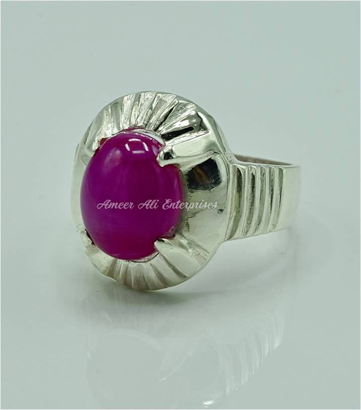 AAE 6861 Chandi Ring 925, Stone: Ruby Star