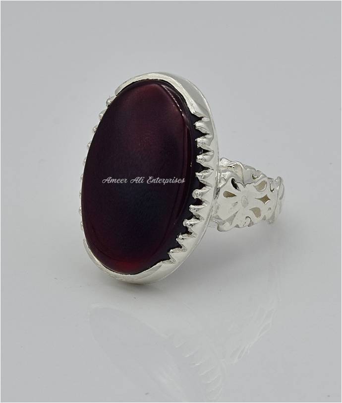 AAE 6568 Chandi Ring 925, Stone: Yamni Aqeeq