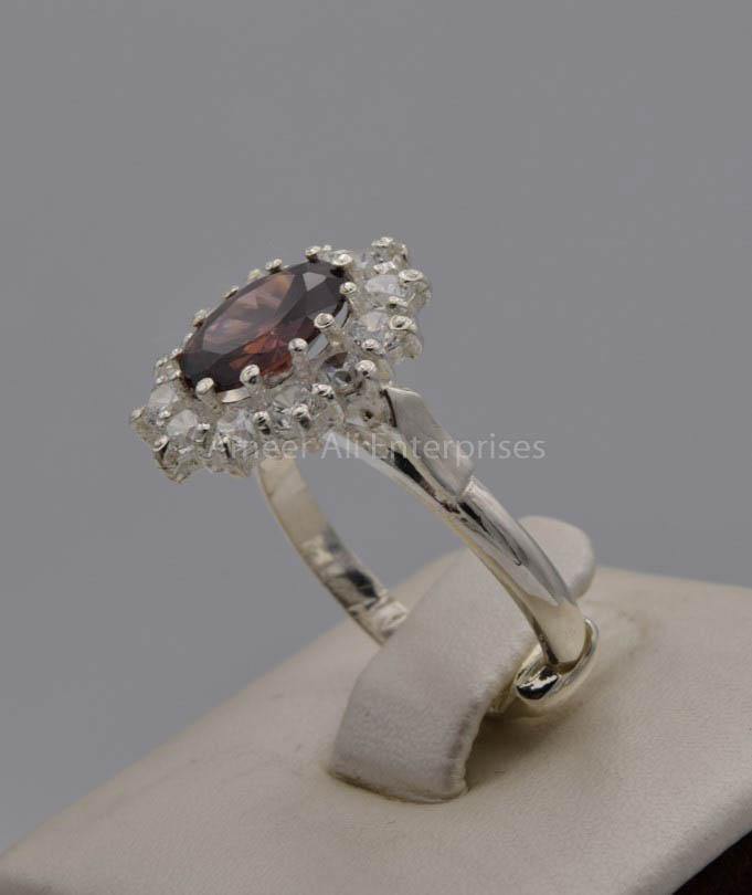 AAE 7528 Chandi Ring 925, Stone: Zircon - AmeerAliEnterprises