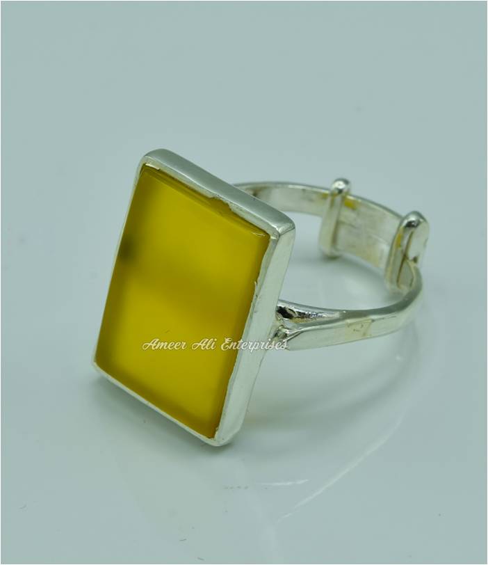 AAE 6821 CHANDI RING 925, STONE: YELLOW AQEEQ