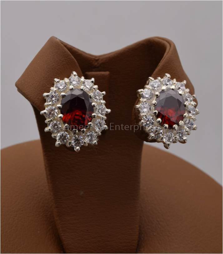 AAE 2478 CHANDI EARRINGS 925, STONE: ZIRCON - AmeerAliEnterprises