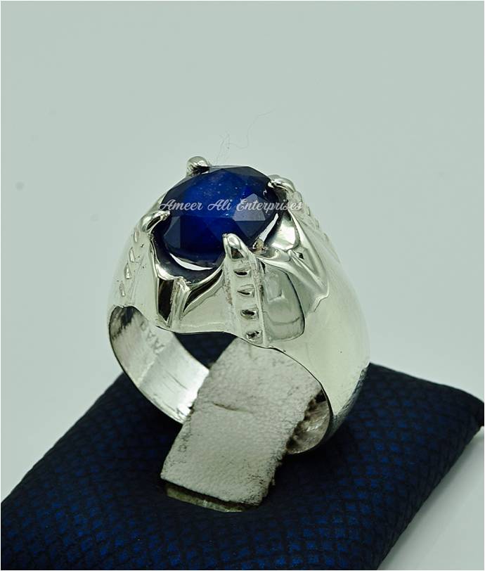 AAE 6872 Chandi Ring 925, Stone: Neelam