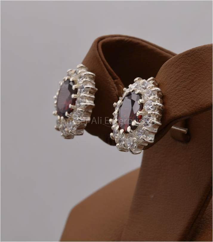AAE 2478 CHANDI EARRINGS 925, STONE: ZIRCON - AmeerAliEnterprises