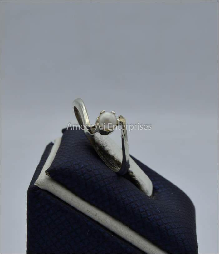 AAE 5804 Chandi Ring 925, Stone Pearl - AmeerAliEnterprises