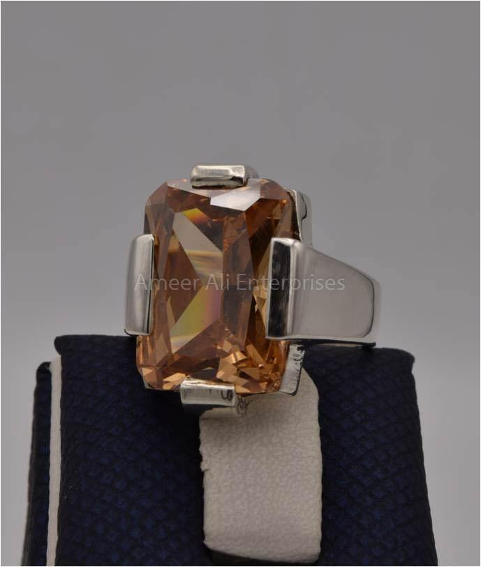 AAE 1814 Chandi Ring 925, Stone Zircon - AmeerAliEnterprises