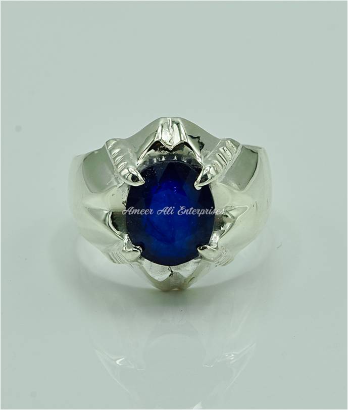 AAE 6872 Chandi Ring 925, Stone: Neelam
