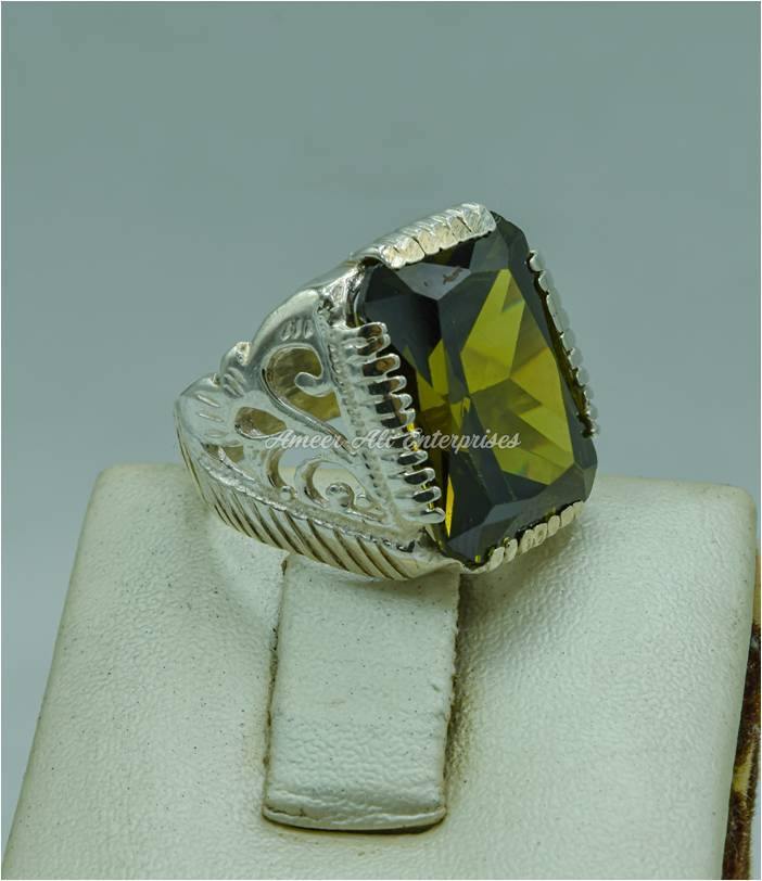 AAE 1827 Chandi Ring 925, Stone: Zircon - AmeerAliEnterprises