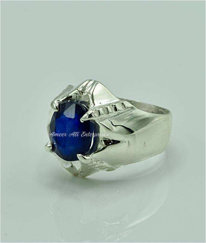 AAE 6872 Chandi Ring 925, Stone: Neelam