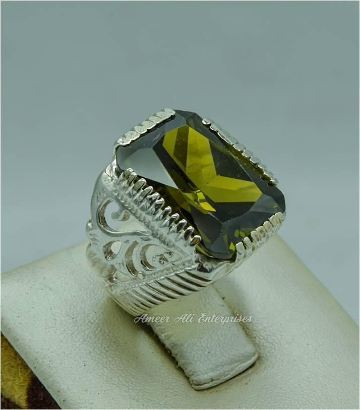 AAE 1827 Chandi Ring 925, Stone: Zircon - AmeerAliEnterprises