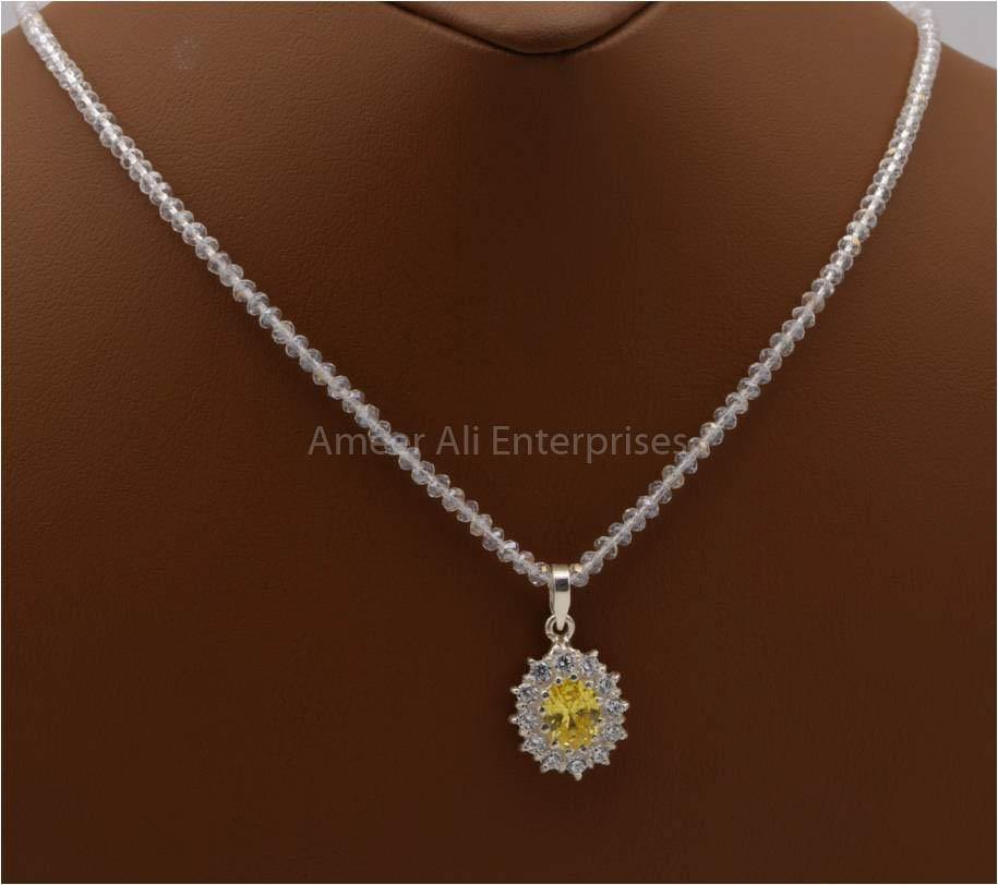 AAE 2497 Chandi Set 925, Stone: Zircon - AmeerAliEnterprises