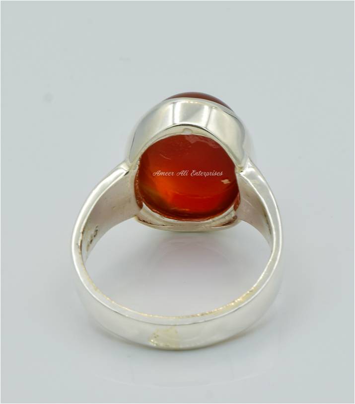 AAE 4381 Chandi Ring 925, Stone: Red Aqeeq