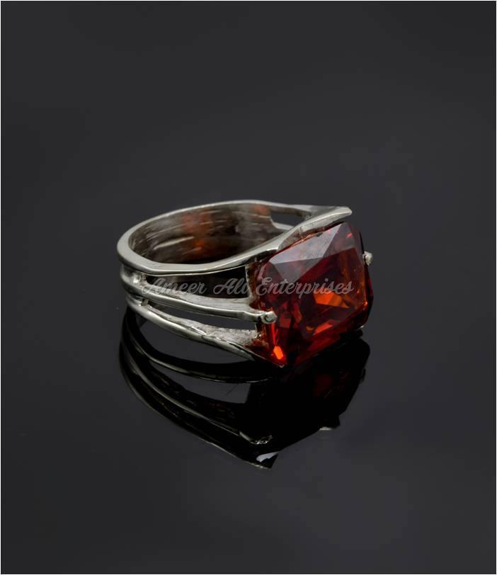 AAE 6103 CHANDI RING 925, STONE: ZIRCON - AmeerAliEnterprises