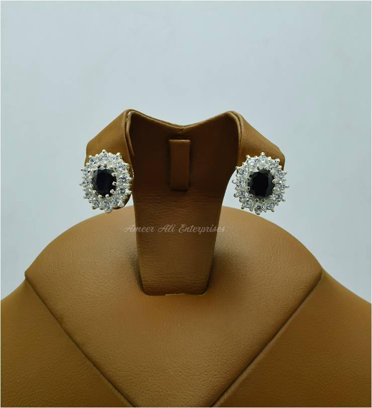 AAE 2470 CHANDI EARRINGS 925, STONE: ZIRCON - AmeerAliEnterprises