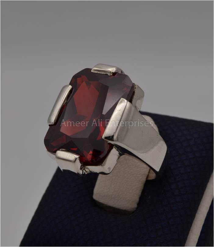 AAE 1803 Chandi Ring 925, Stone: Zircon - AmeerAliEnterprises