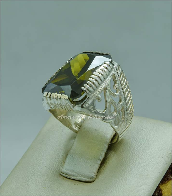 AAE 1827 Chandi Ring 925, Stone: Zircon - AmeerAliEnterprises