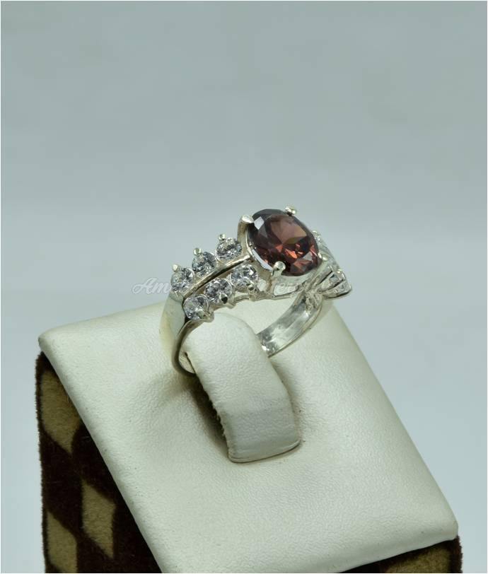 AAE 6119 Chandi Ring 925, Stone: Zircon - AmeerAliEnterprises