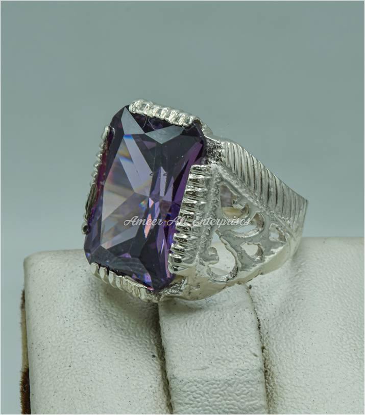AAE 2247 Chandi Ring 925, Stone: Zircon - AmeerAliEnterprises