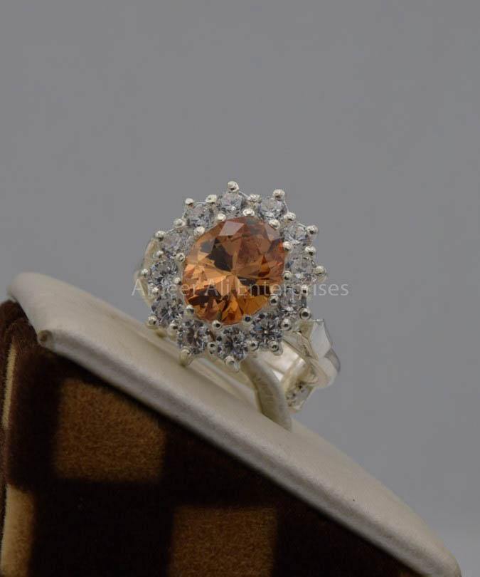 AAE 7530 Chandi Ring 925, Stone: Zircon - AmeerAliEnterprises