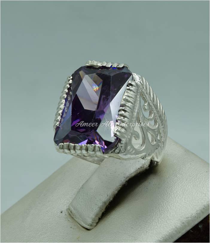 AAE 2247 Chandi Ring 925, Stone: Zircon - AmeerAliEnterprises