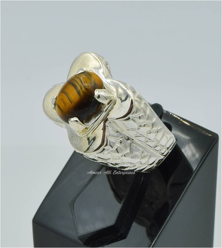 AAE 6242 Chandi Ring 925, Stone: Tiger's Eye