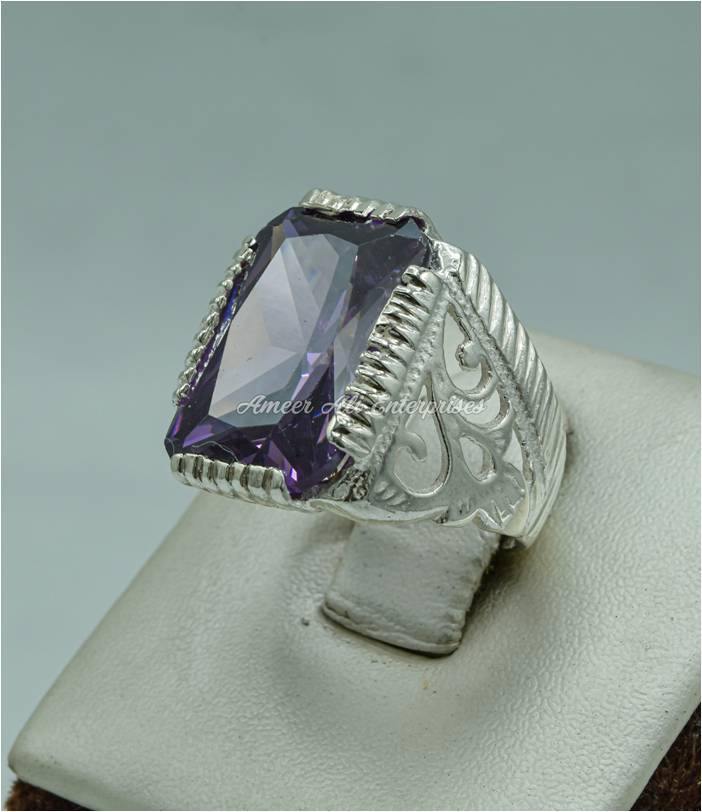AAE 2247 Chandi Ring 925, Stone: Zircon - AmeerAliEnterprises