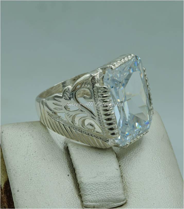 AAE 2249 Chandi Ring 925, Stone: Zircon - AmeerAliEnterprises