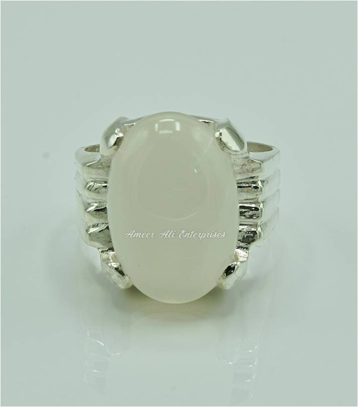 AAE 6874 Chandi Ring 925, Stone: Dur e Najaf
