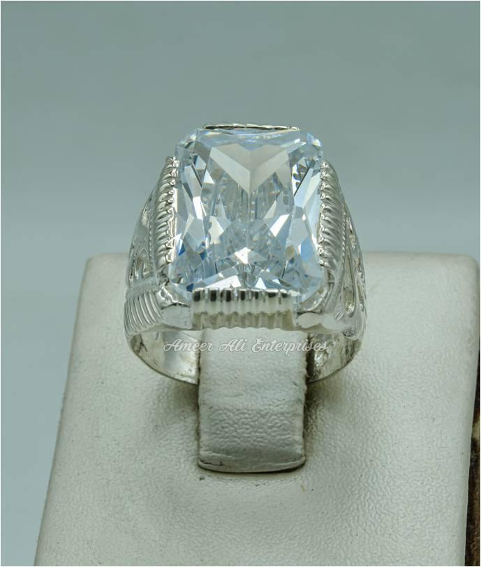 AAE 2249 Chandi Ring 925, Stone: Zircon - AmeerAliEnterprises